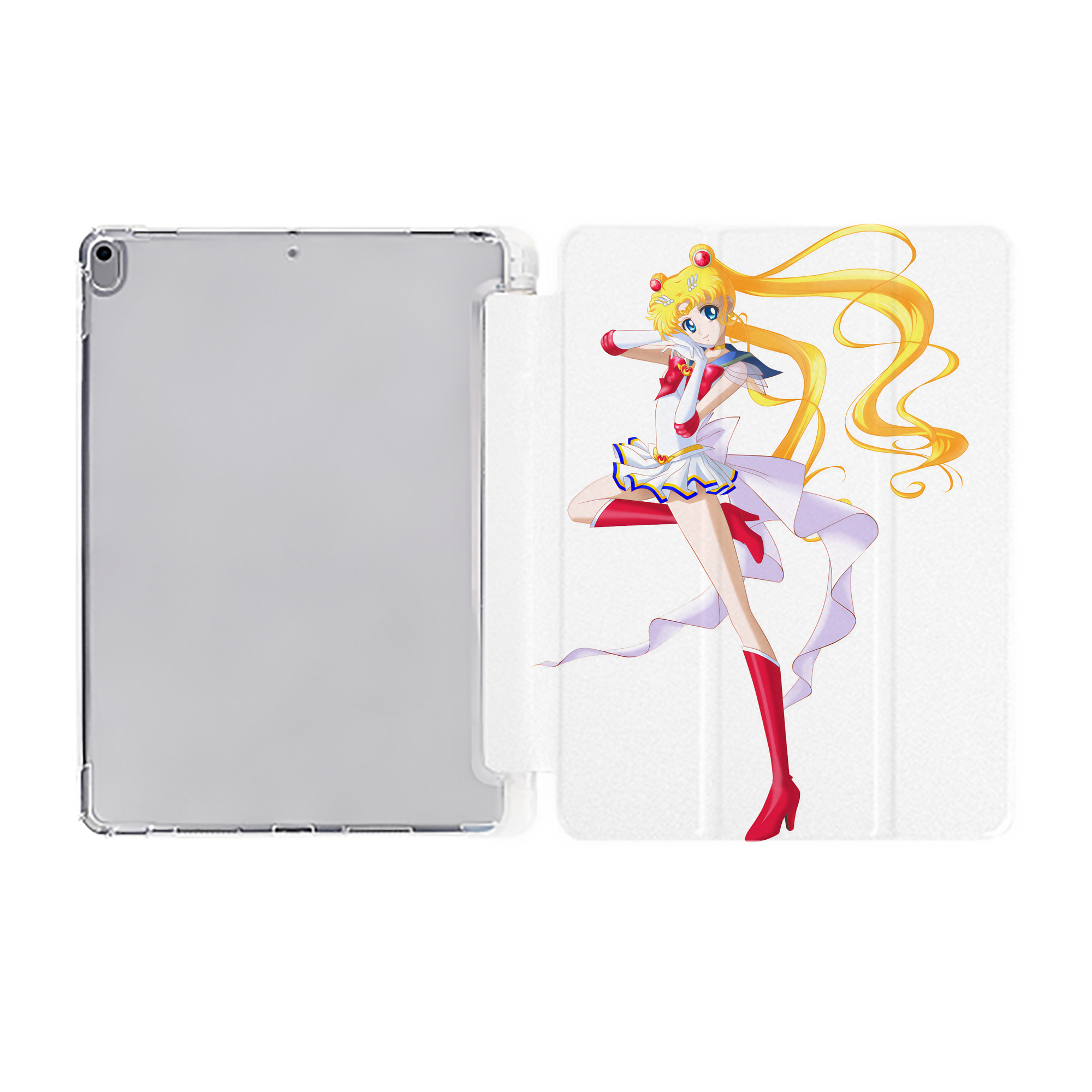 （画像用） 美少女戦士セーラームーン 月野 うさぎ つきの うさぎ Sailor Moon Tsukino Usagi IPad ケース ペン収納付き 三つ折りスタンド PUレザー×シリコン 対応機種9.5/10.5/10.9インチ